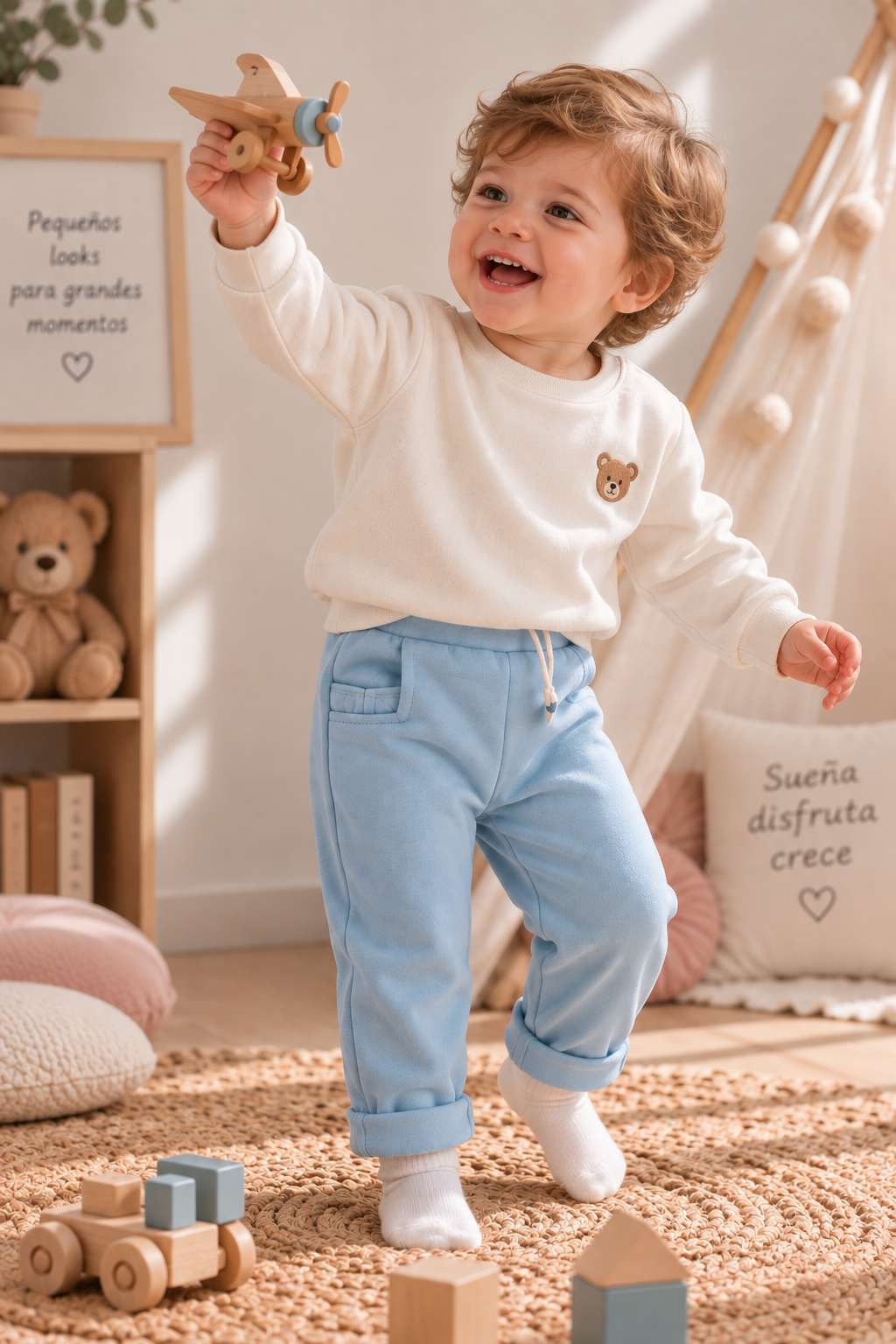 Pantalón Bebé Unisex Nilo Azul Cielo