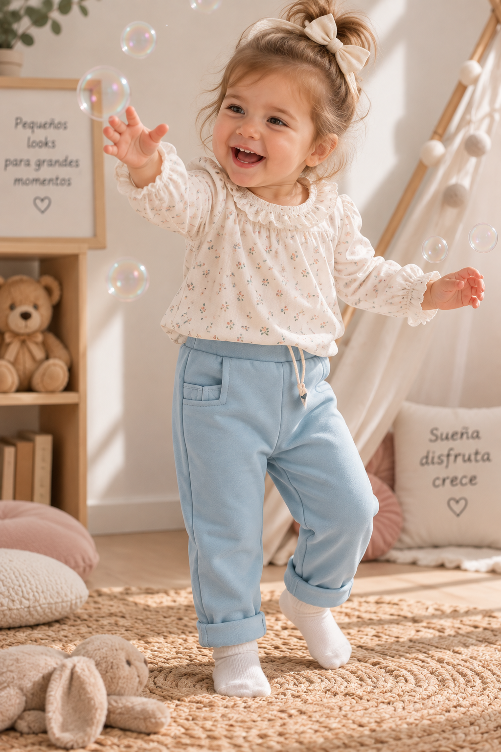Pantalón Bebé Unisex Nilo Azul Cielo