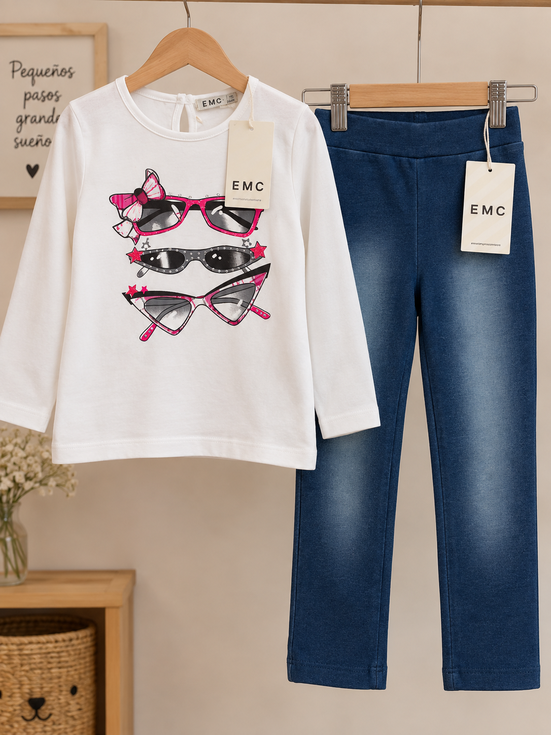 Conjunto Niña Gafas Dolce Blanco y Marino