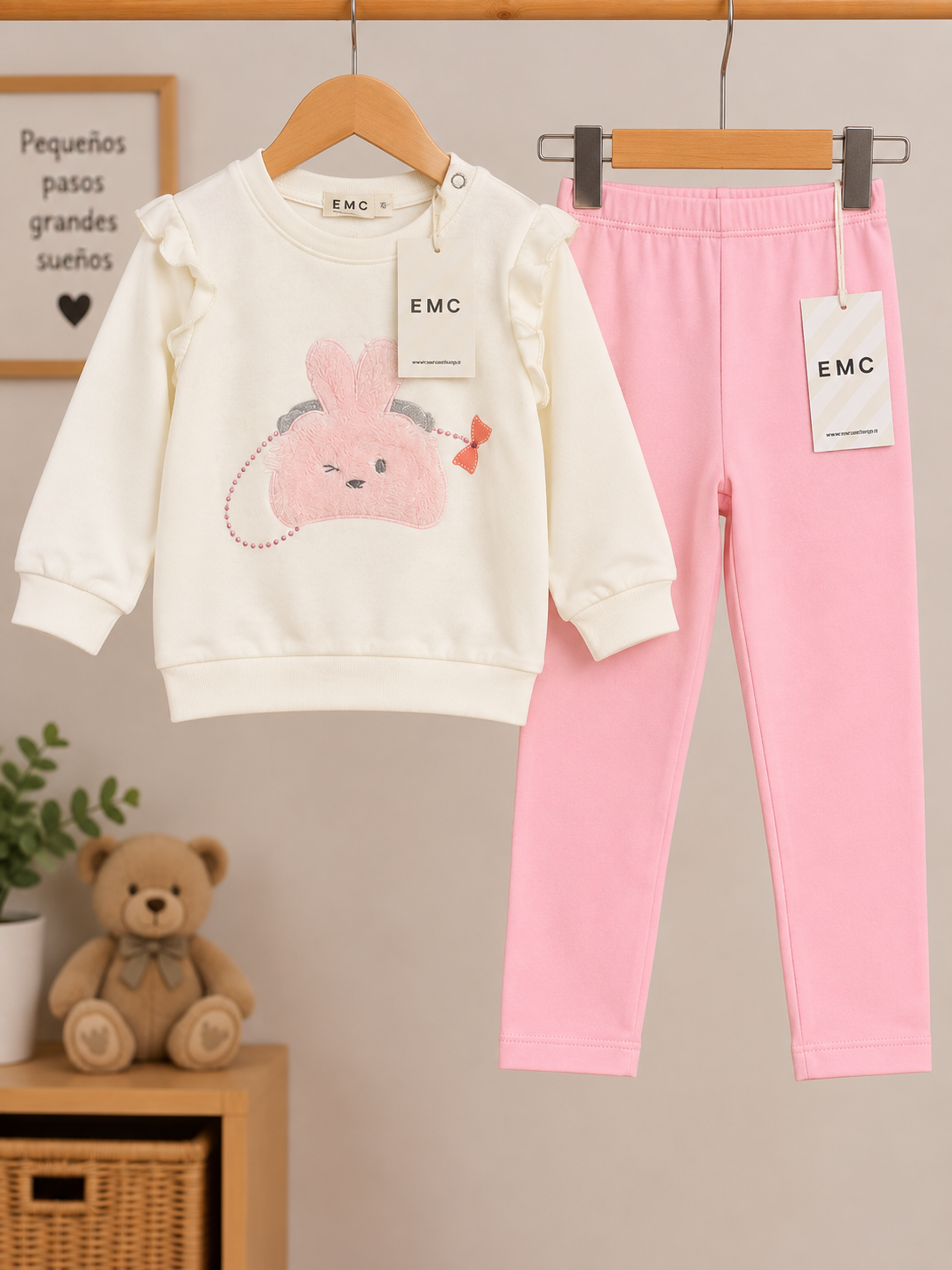 Conjunto Bebé Niña Bunny Rosa