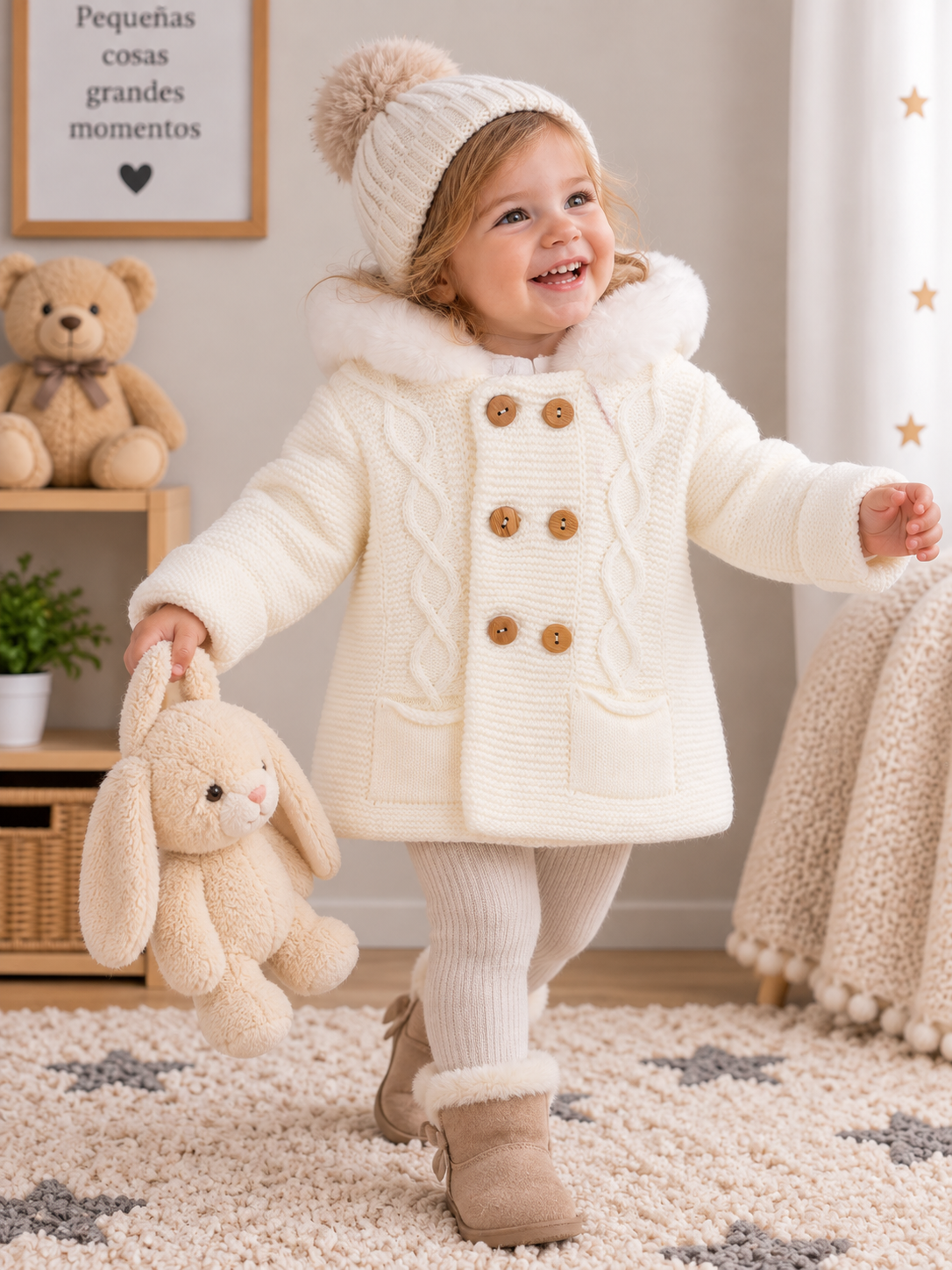 Chaqueta de punto unisex con Capucha Piccolo Orso