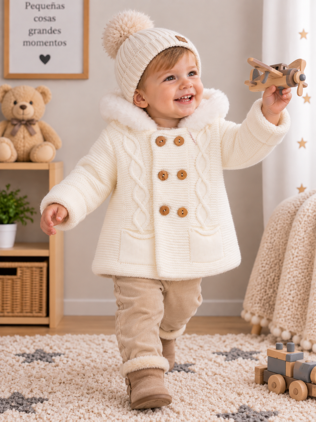 Chaqueta de punto unisex con Capucha Piccolo Orso
