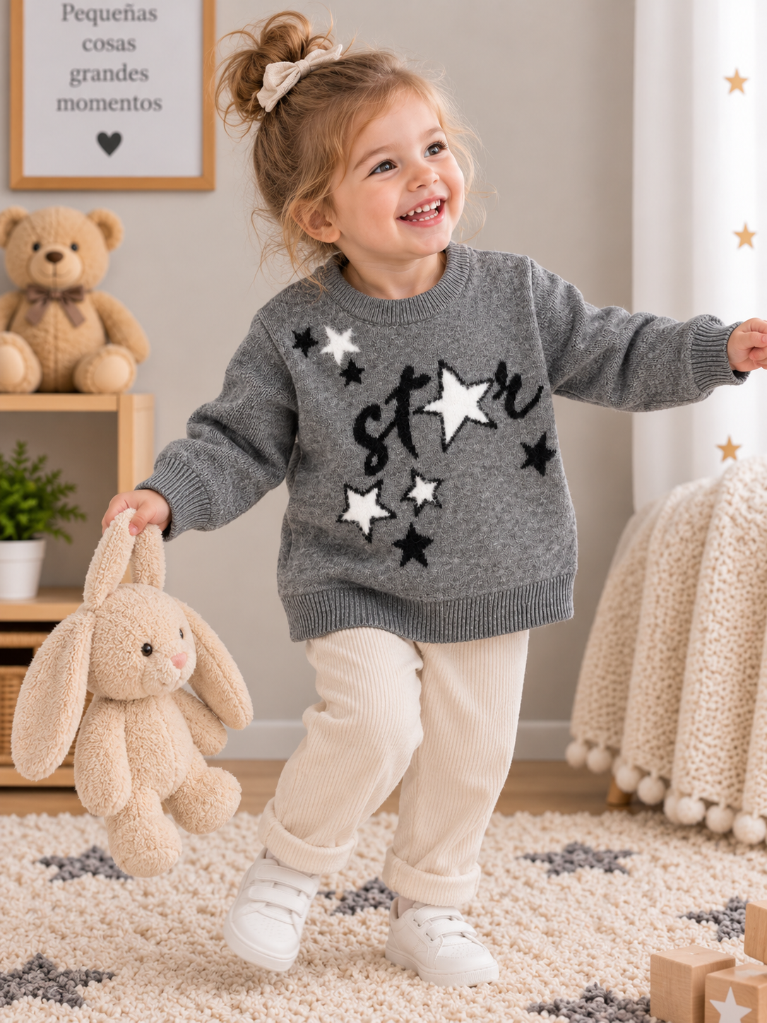 Jersey de Punto Bebé Unisex Gris Stella