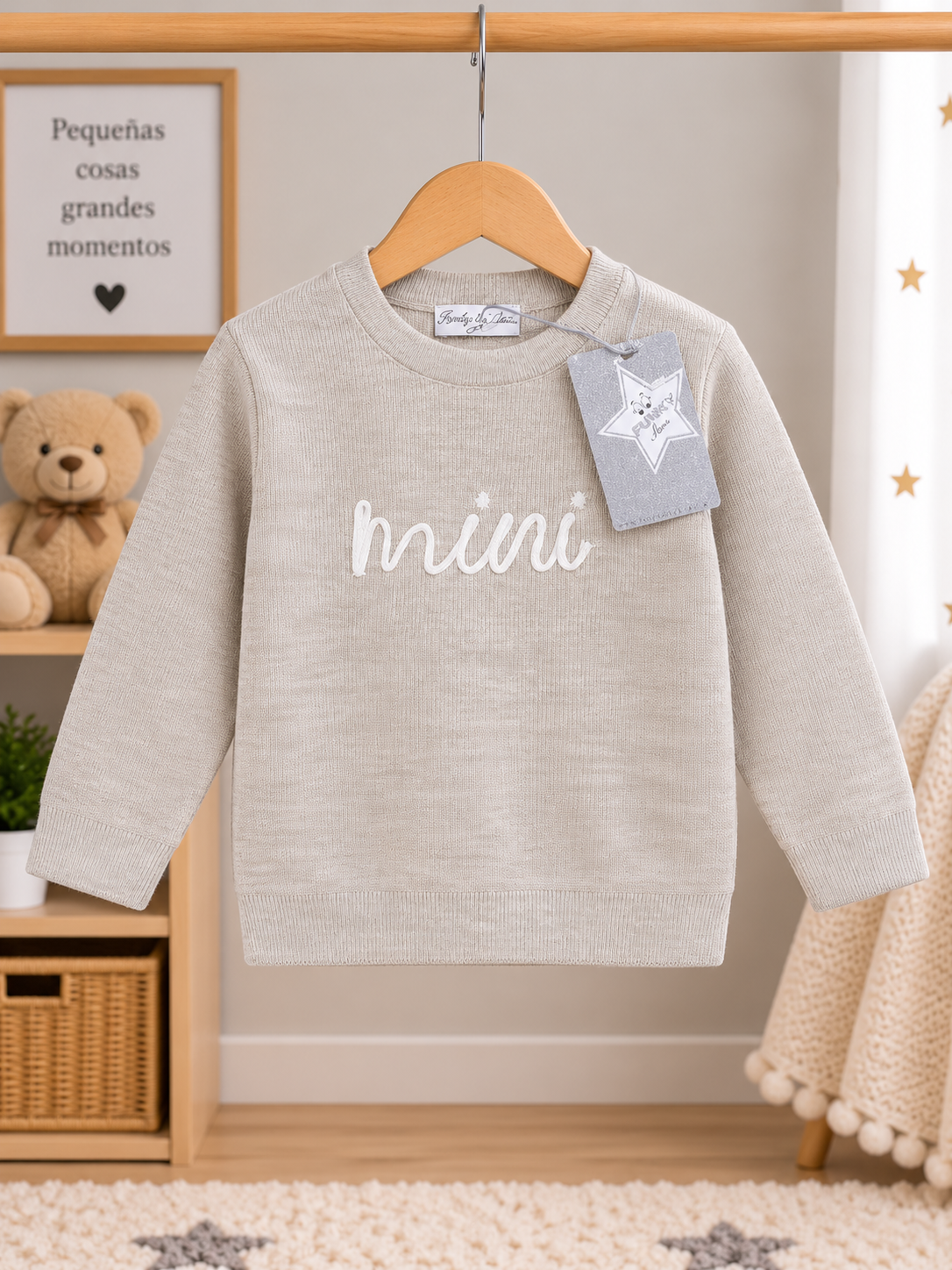 Jersey de Punto Bebé Unisex Gris Mini Stella
