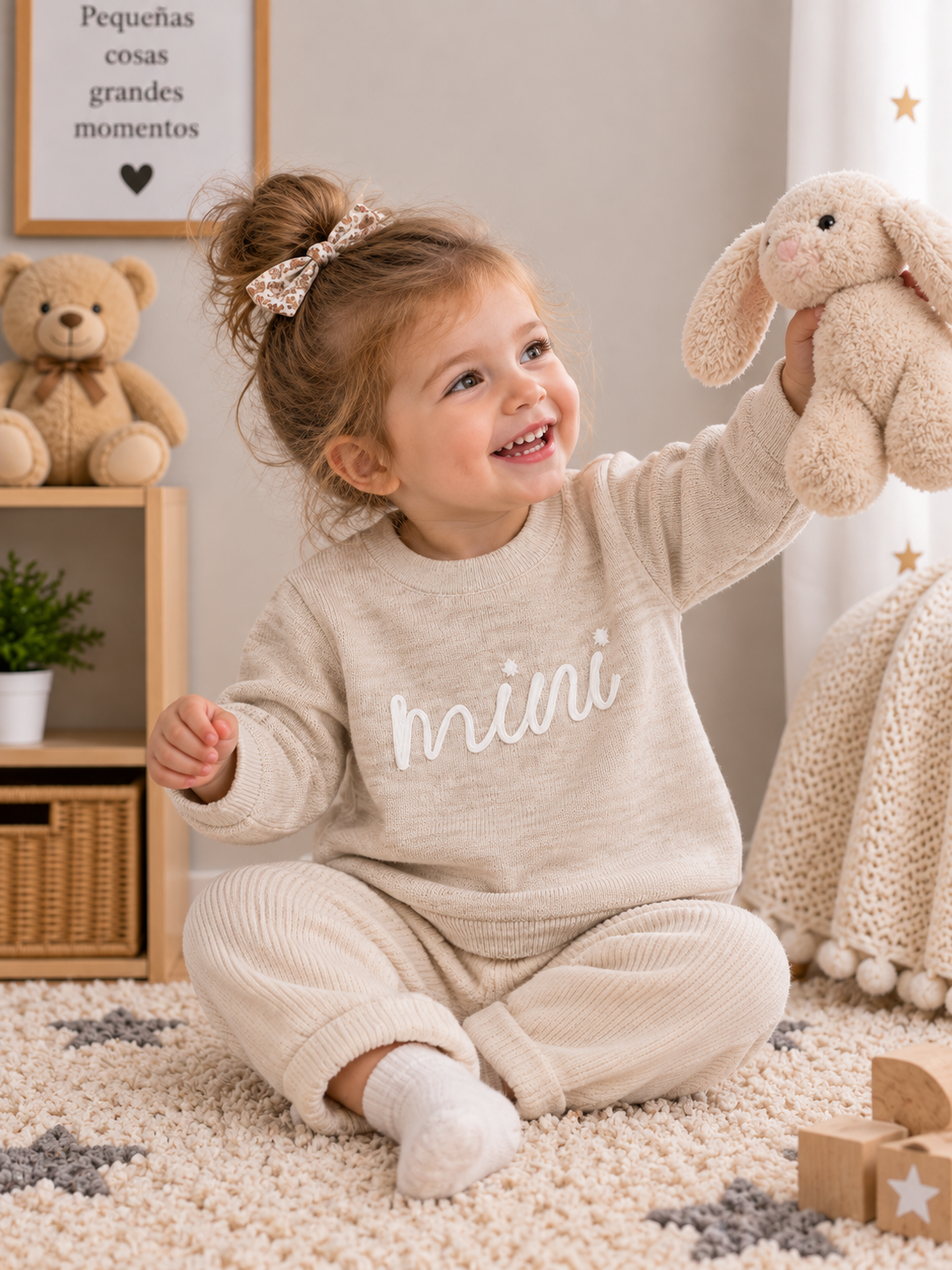 Jersey de Punto Bebé Unisex Gris Mini Stella