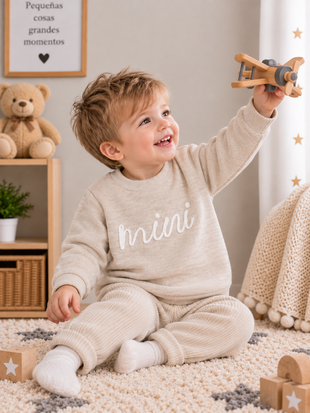 Jersey de Punto Bebé Unisex Gris Mini Stella