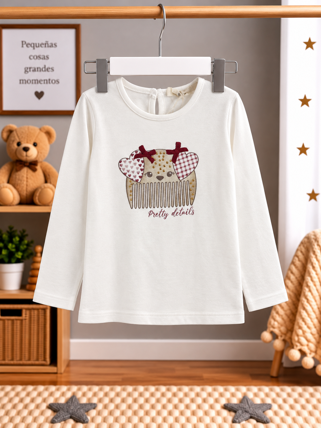 🤍 Camiseta Manga Larga Niña Piccola Eleganza