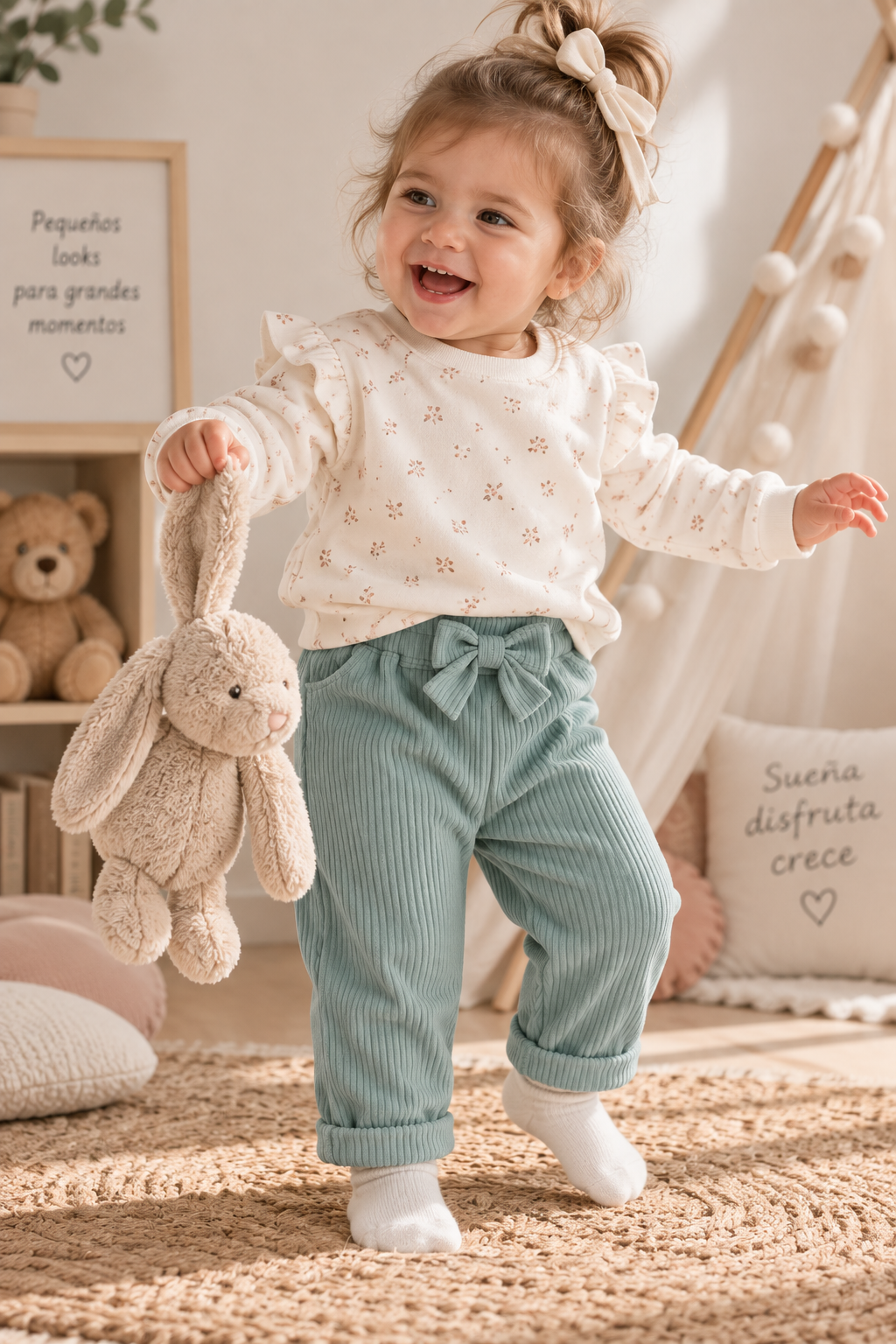 Pantalón Bebé Niño Elio Verde Salvia